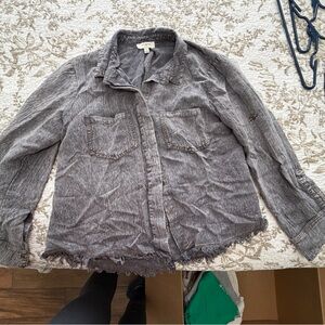 Umgee Charcoal Denim- like shirt